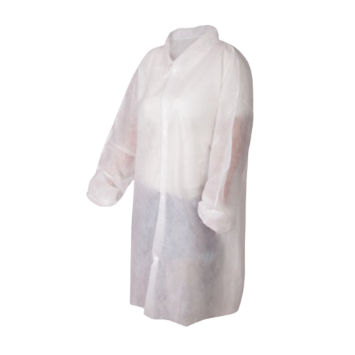 Халат ізоляційний медичний одноразовий, на кнопках, спанбонд, щільність 50 гр/м2